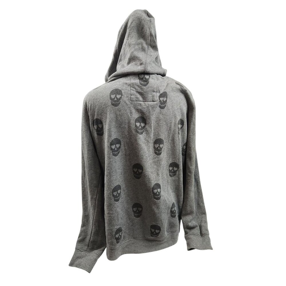 Live Love Dream XL Gray Zip-Up Hoodie With Skull Print & Rhinestones Aeropostale - Picture 3 of 9